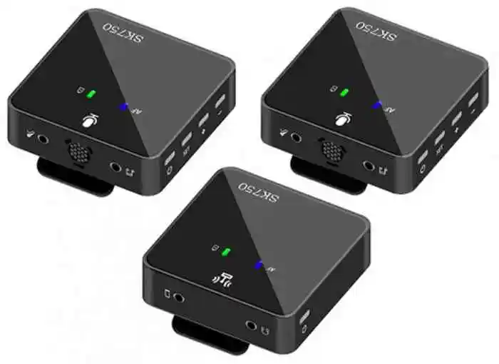 SK750 Wireless Lavalier  Microphone  for Phone DSLR Camera Smartphone 2.4GHz Wireless Mic Recording for Vlog